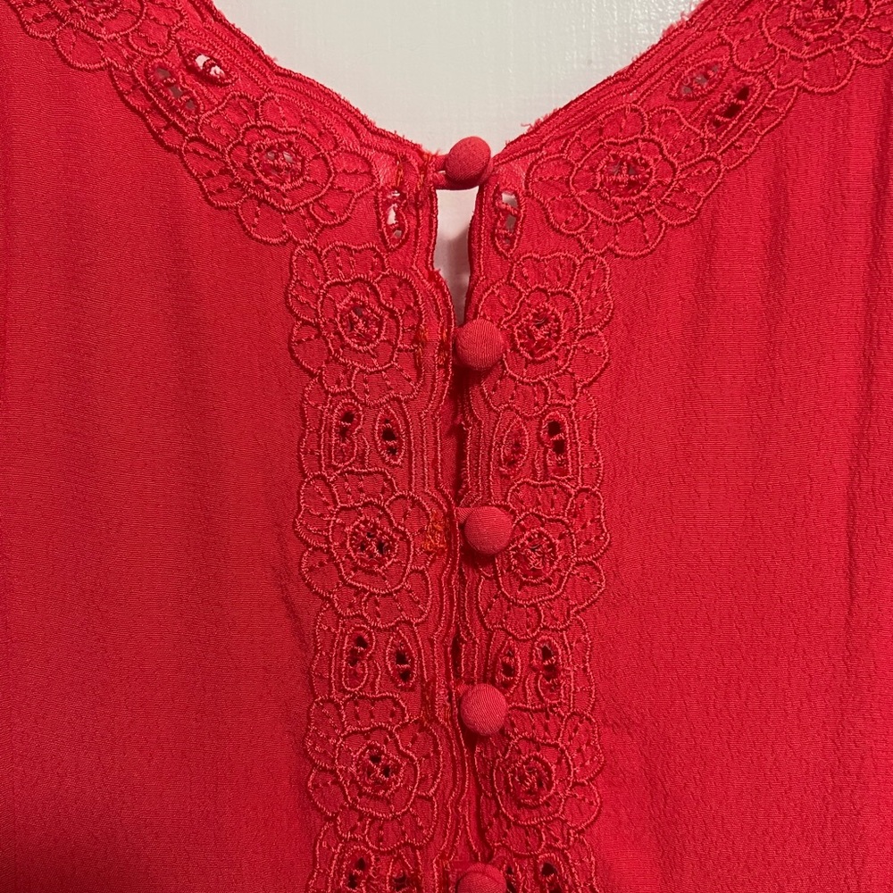 Free People Red Summer Jumpsuit 💃🏻 - Picture 3 of 7